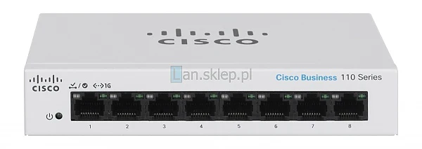 Switch 8 Ports Cisco CBS110 Gigabit Ethernet (10/100/1000) , Unmanaged , 1U , White , CBS110-8T-D-EU