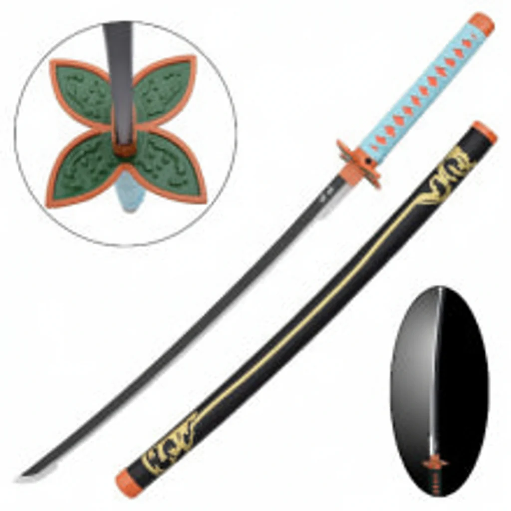 Sword Replica Katana Led Demon Slayer Shinobu Fodero Black