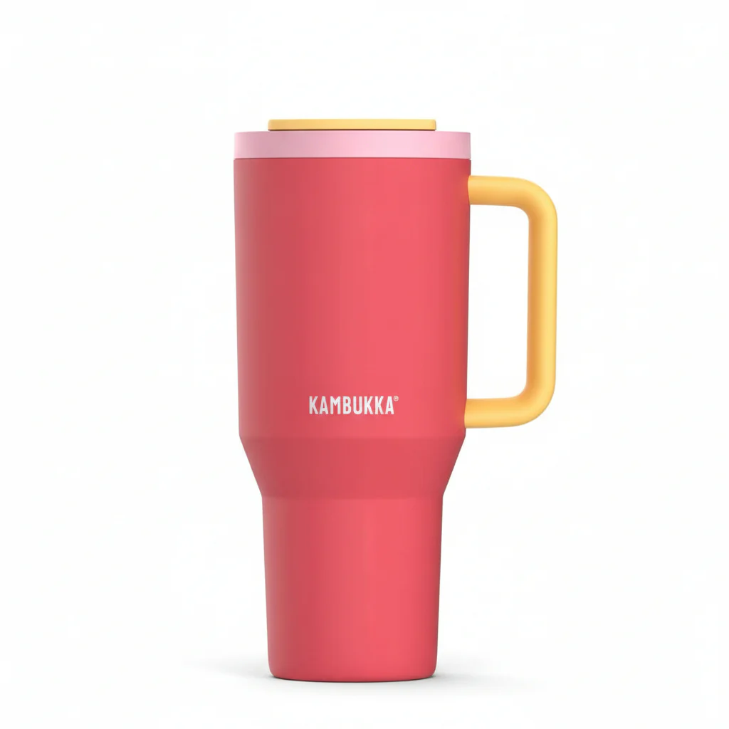 Thermal Mug Kambukka Rio Tumbler with telescopic straw Pink Papaya 950 ml