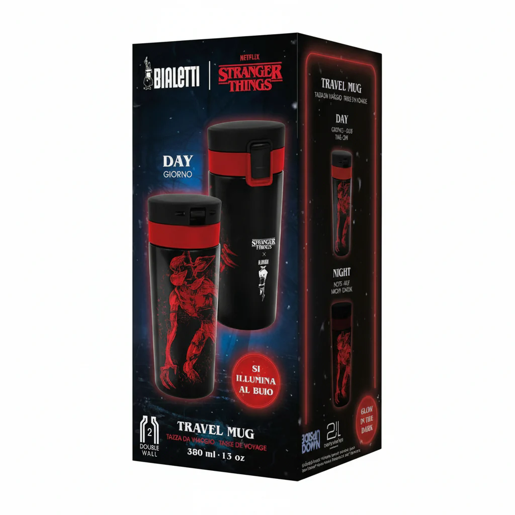Travel Mug Bialetti Stranger Things Glow in Dark