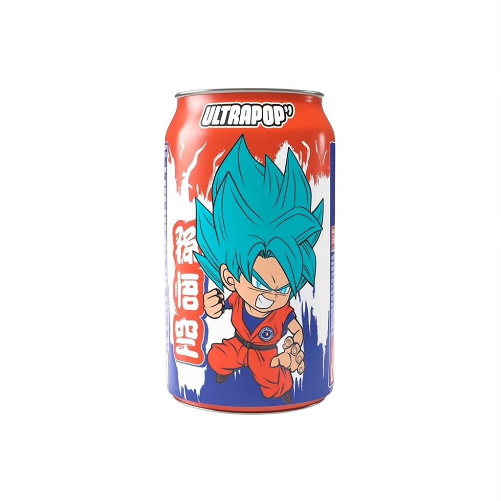 Ultra Ice Tea Can Dragon Ball Goku Strawberry & Banana Flavor