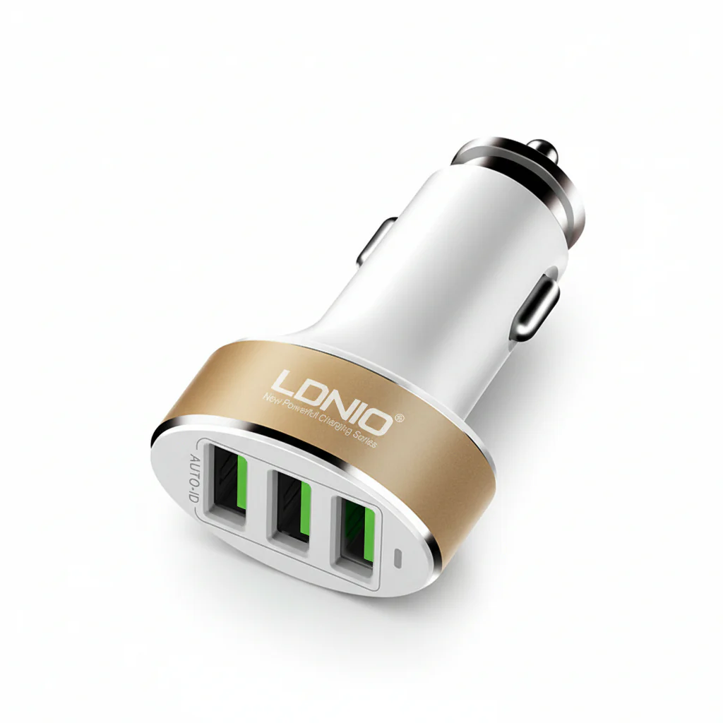 Usb Car Charger Ldnio 3xUSB Ports 5.1A Micro Cable
