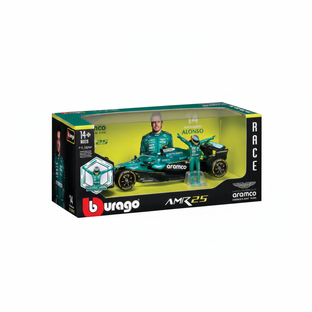 Vehicle Bburago F1 Aston Martin AMR 25 2025 w/Alonso 1:24
