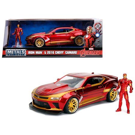 Vehicle Jada Marvel Chevy Camaro Ss 2016 With Iron Man 1:24 - Image 3