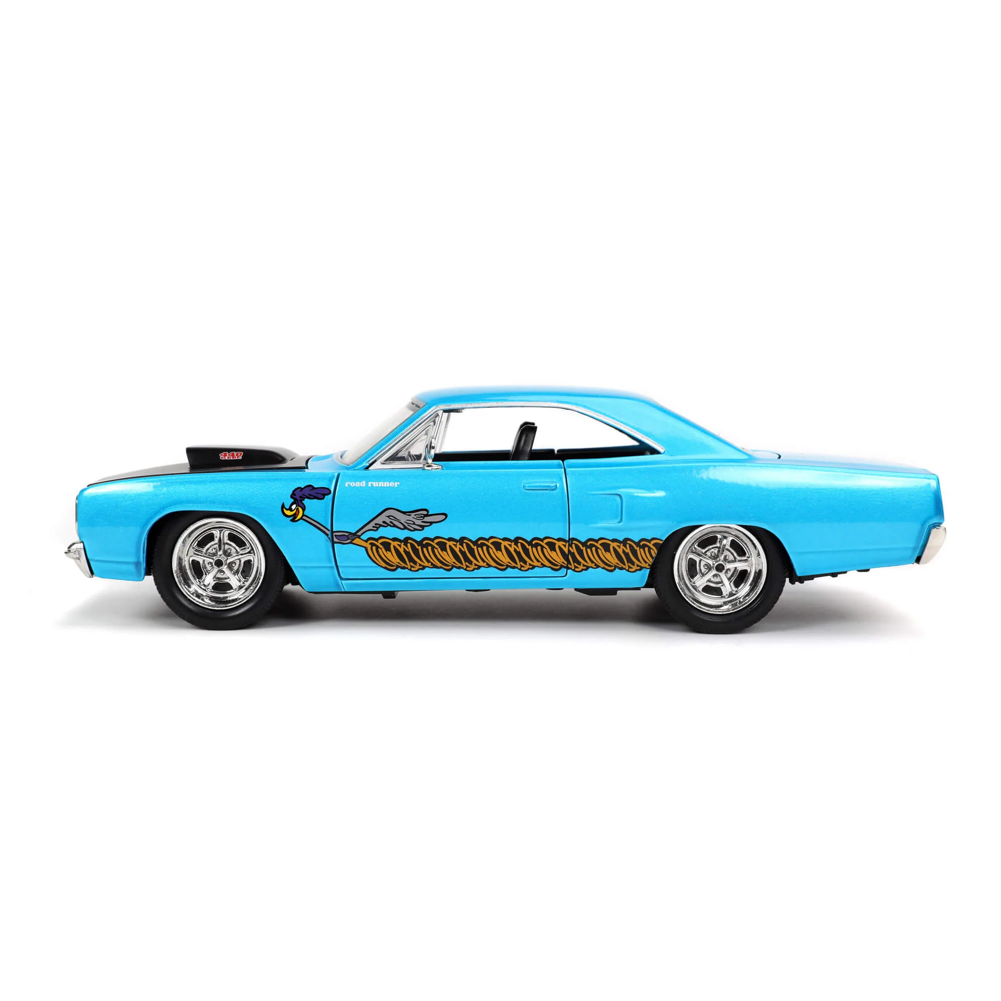 Vehicle Jada Plymouth Road Runner 1970 With Wile E. Coyote Looney 1:24 - Image 2
